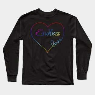 Endless Love Rainbow Heart LGBT Pride Design Long Sleeve T-Shirt